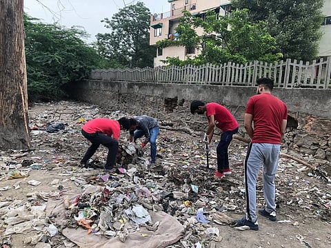 NGO volunteers collecting waste