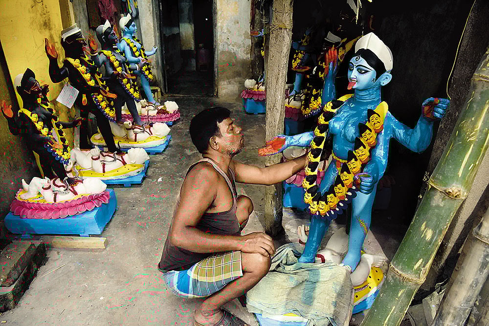 Kumartuli is the potters quarter in Northern Kolkata, where most of the idols of gods and goddesses are created