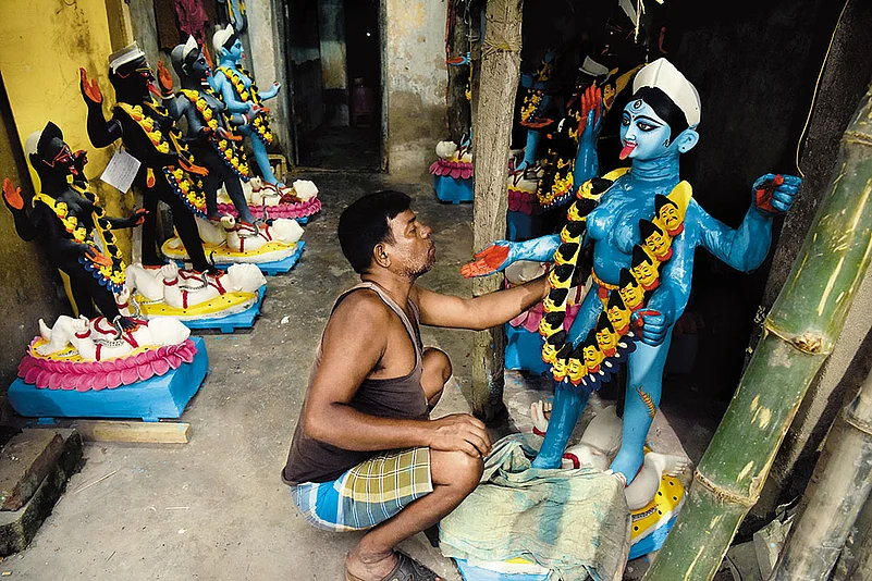 Kumartuli is the potters quarter in Northern Kolkata, where most of the idols of gods and goddesses are created