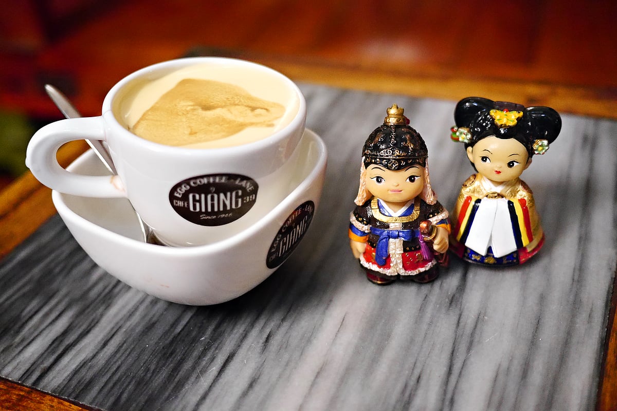 Famous egg-coffee at Giang Cafe