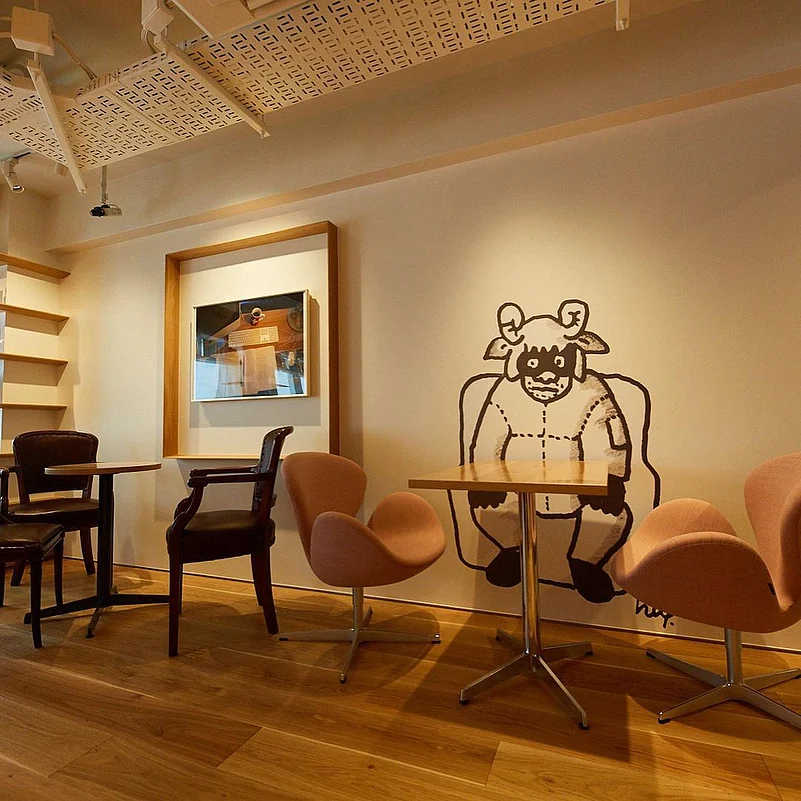 The library contains a variety of items and works donated by Haruki Murakami