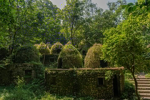 Kutiya (Huts) at the ashram