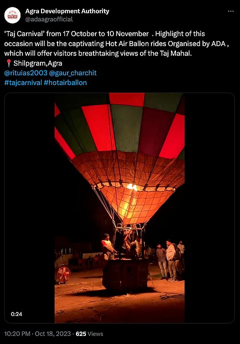 Agra Development Authority's official announcement on X