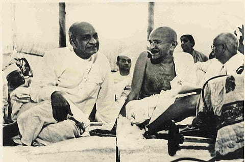 Sardar Vallabhbhai Patel with Gandhi