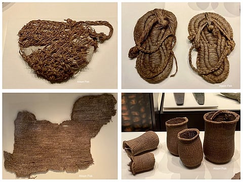 Baskets, sandals and other artefacts discovered at the burial site in Spain