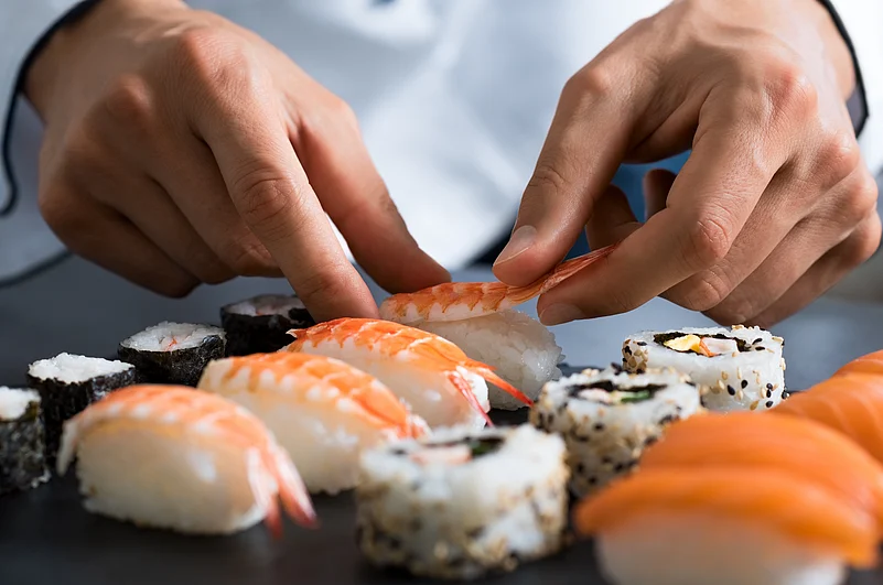 A man making Shushi in Japan