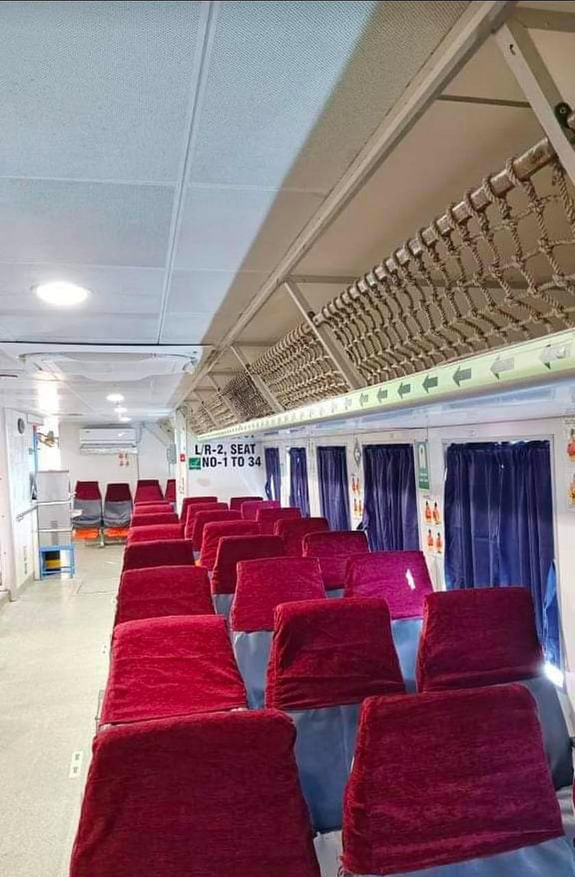 Interiors of Cheriyapani,  which is going to sail between Nagappattinam - Kankesanturai.