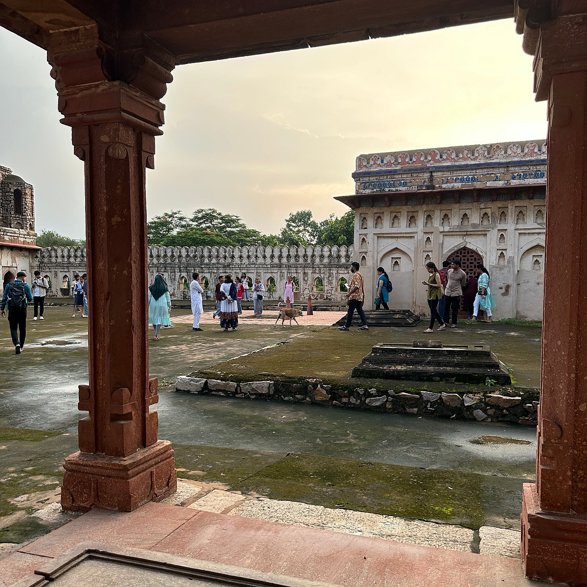 Tomb structure inside the Jamali Kamali complex known for its rich frescoes