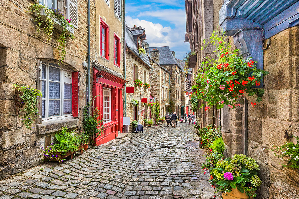 Cobblestone street in Europe