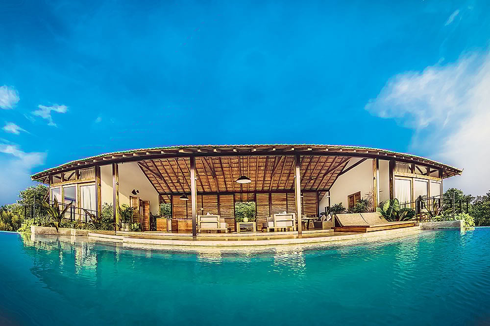 The gorgeous infinity pool at Coco Shambhala