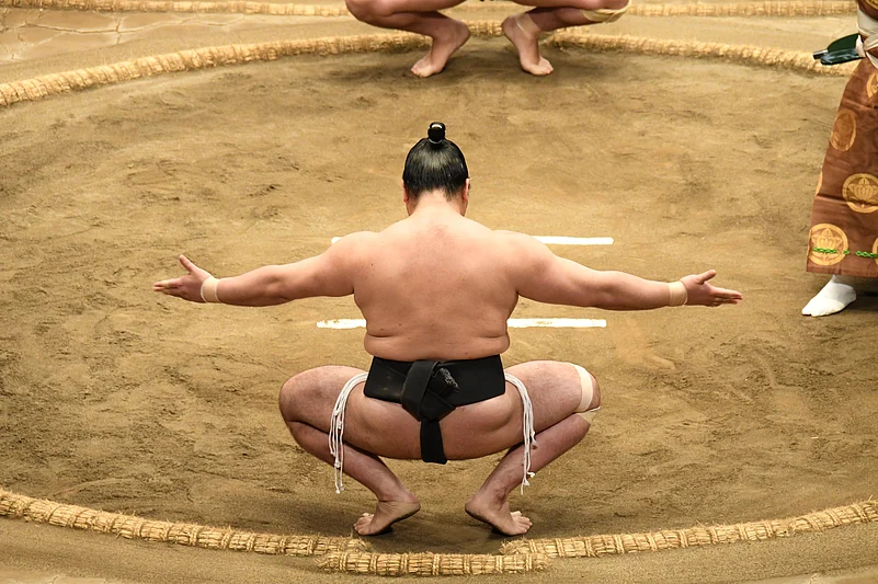 Sumo Sport man On the final round day of Japan
