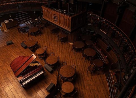 The restaurant's interiors are inspired by Gothic Architecture