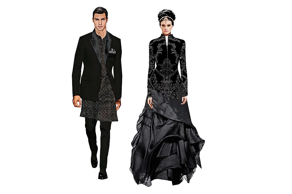 Sketches showing the designers signature style 