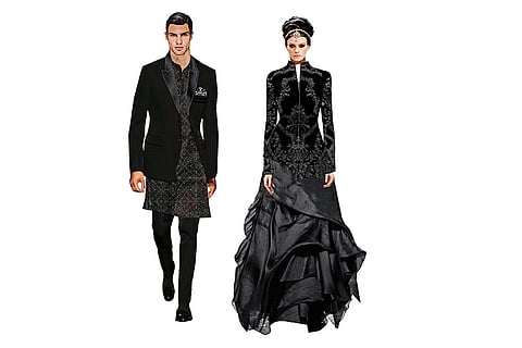 Sketches showing the designer's signature style 