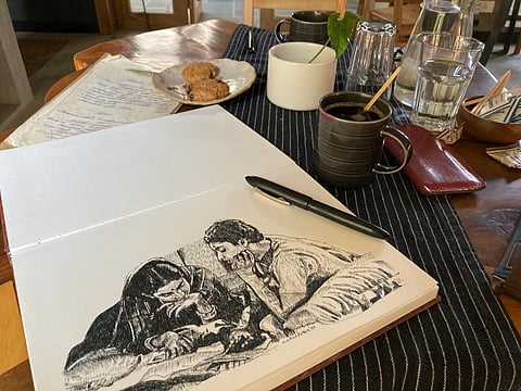 As the pandemic started to ease, Roy began frequenting cafes where she could sketch for hours