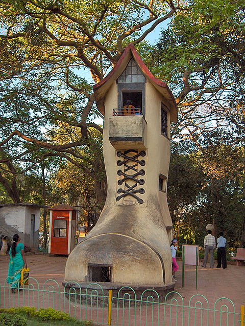 Iconic boot house at the park