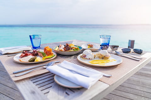 Luxury breakfast in Maldives
