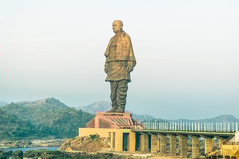 A panoramic view of the Statue of Unity