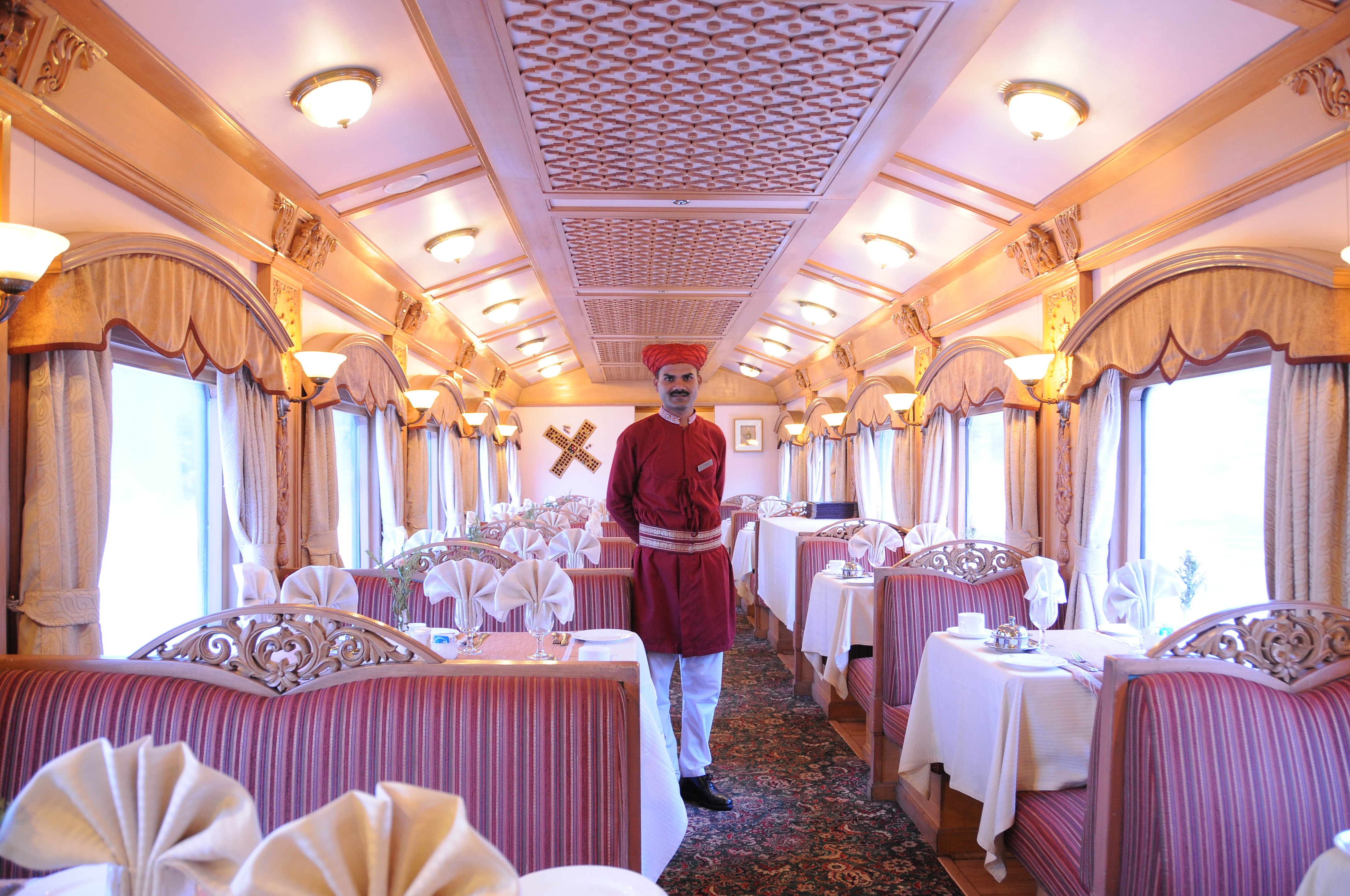 Inside view of a luxury train