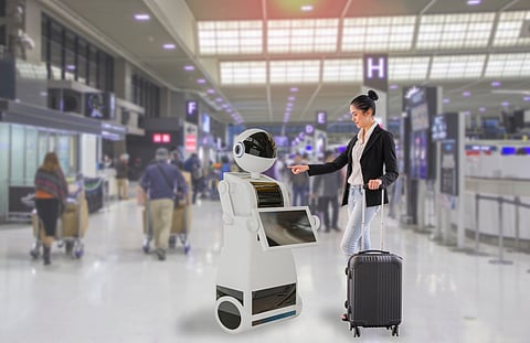Robots are responsible for checking flights and booking at some airports