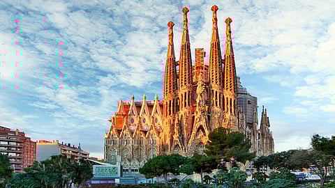Sagrada Familia basilica in Barcelona. The Antoni Gaudi masterpiece became a UNESCO World Heritage Site in 1984
