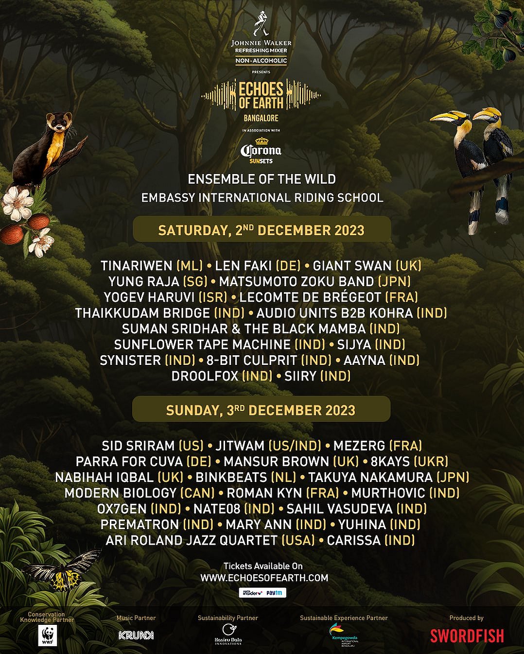 Artists from all over the world will perform over two days