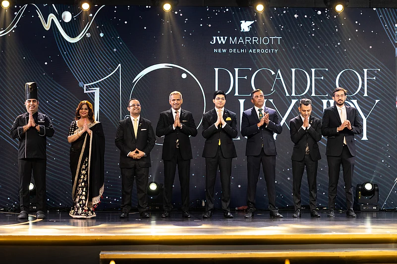 Hotel staff at the 10th anniversary celebration