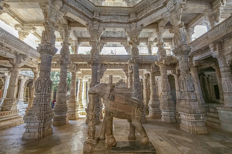 Inside a Dilwara Jain Temple of Mount Abu