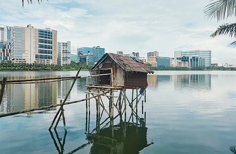 Fishing huts on stilts in the EKW