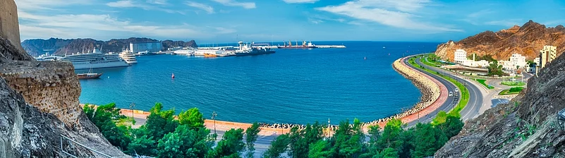 The blue of the sea in Muscat is stunning