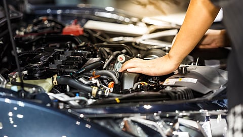 Car being repaired