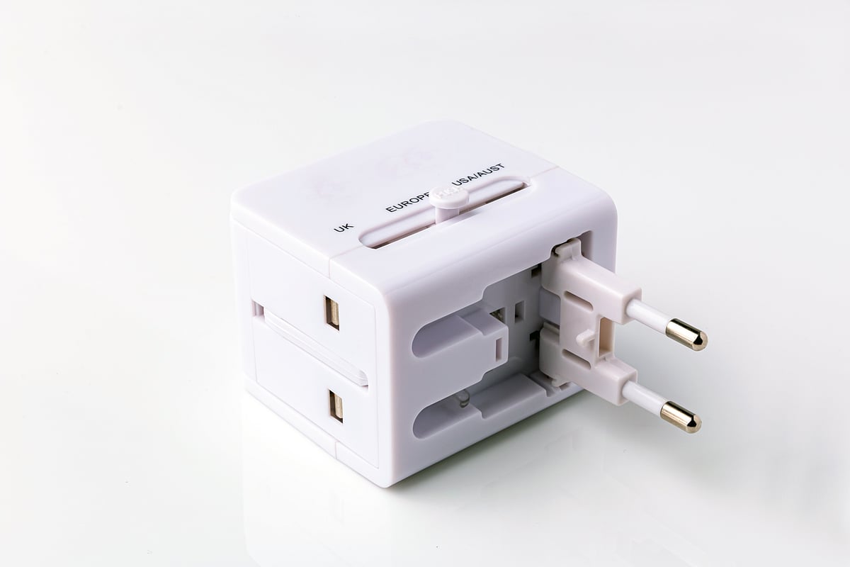 Universal travel AC power plug adapter cut the stress of carrying multiple cables. 
