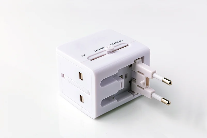 Universal travel AC power plug adapter cut the stress of carrying multiple cables.