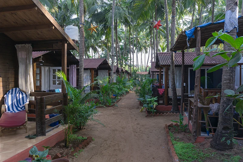 Beach huts in Goa