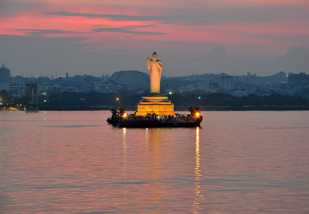Buddha statue, Hussain Sagar Lake, Hyderabad