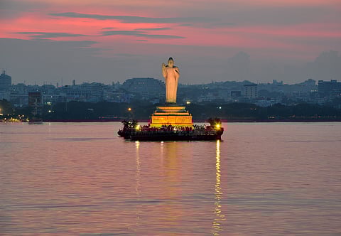 Buddha statue, Hussain Sagar Lake, Hyderabad