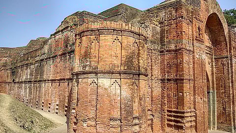 While not extravagantly adorned, the gateway boasts intricate terracotta decorations