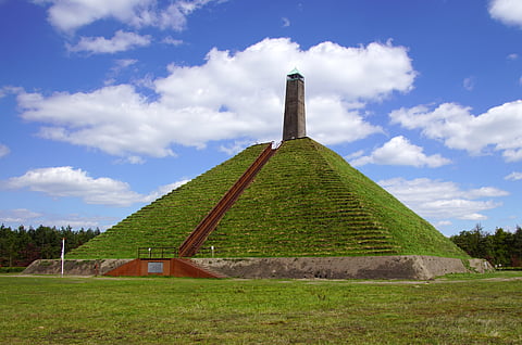 The Pyramid of Austerlitz, built in 1804 by Napoleon's soldiers