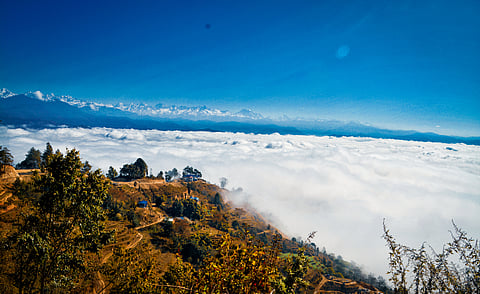 Nagarkot view from top of a mountain 