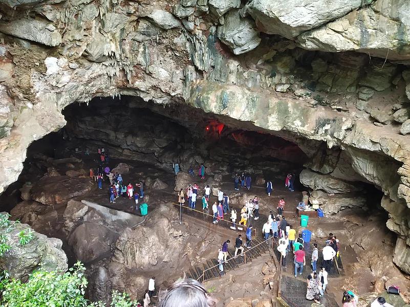 The Borra Caves, in Araku Valley, are one of the largest caves in India