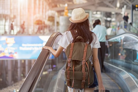 Woman with a backpack