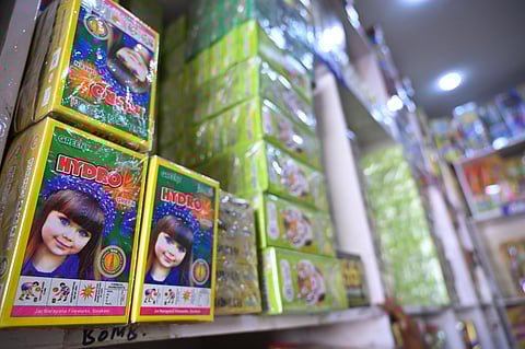 Green crackers being sold at a shop in Gurugram, Haryana
