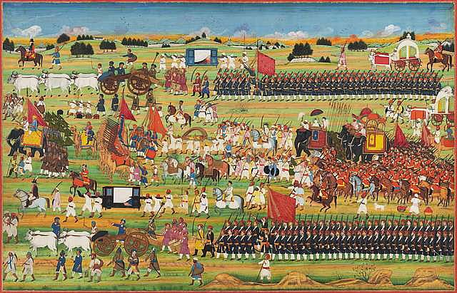 Begum Samru and her army. Sardhana, India, 1805/1826. Chester Beatty Library In 74.6