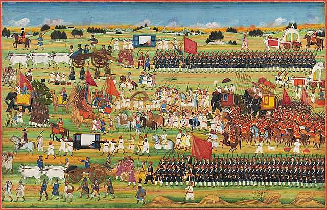 Begum Samru and her army. Sardhana, India, 1805/1826. Chester Beatty Library In 74.6