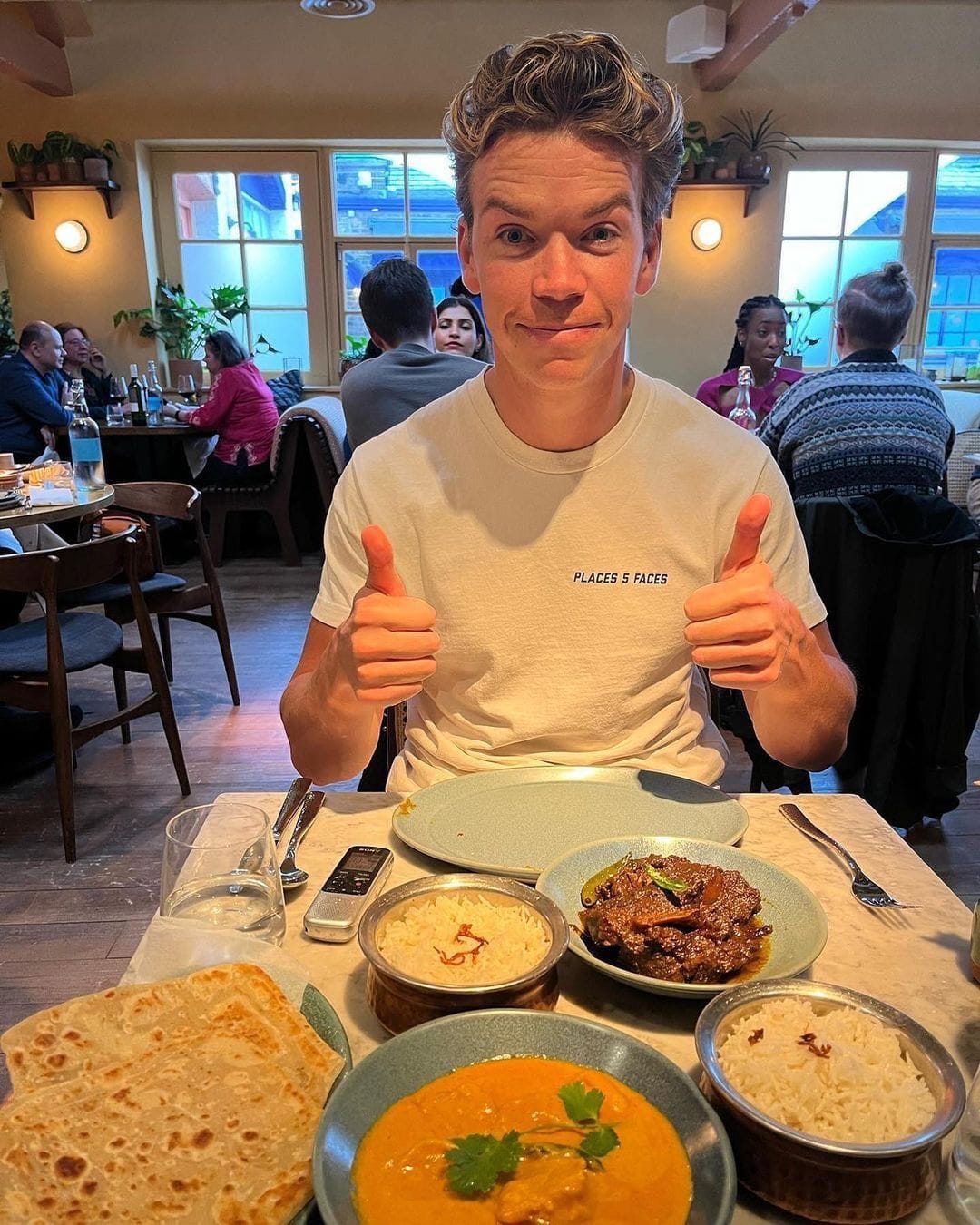 Will Poulter enjoys typical Kolkata dishes Prawn Malaikari and Kosha Mangsho at Darjeeling Express