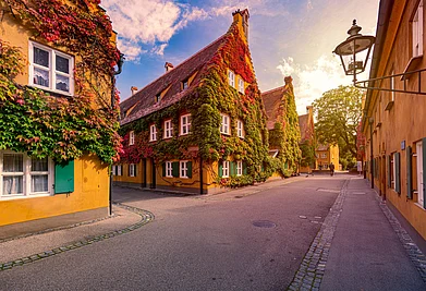 Shutterstock : A view of apartments in Fuggerei