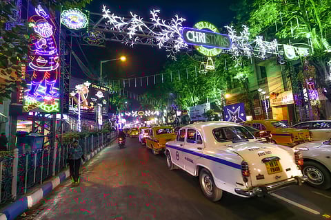 New Year decorations in Kolkata