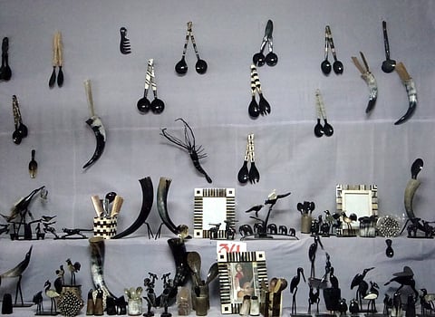 Objects on display at Bali Jatra festival