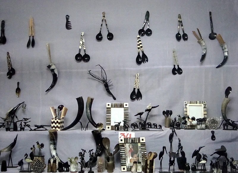 Objects on display at Bali Jatra festival