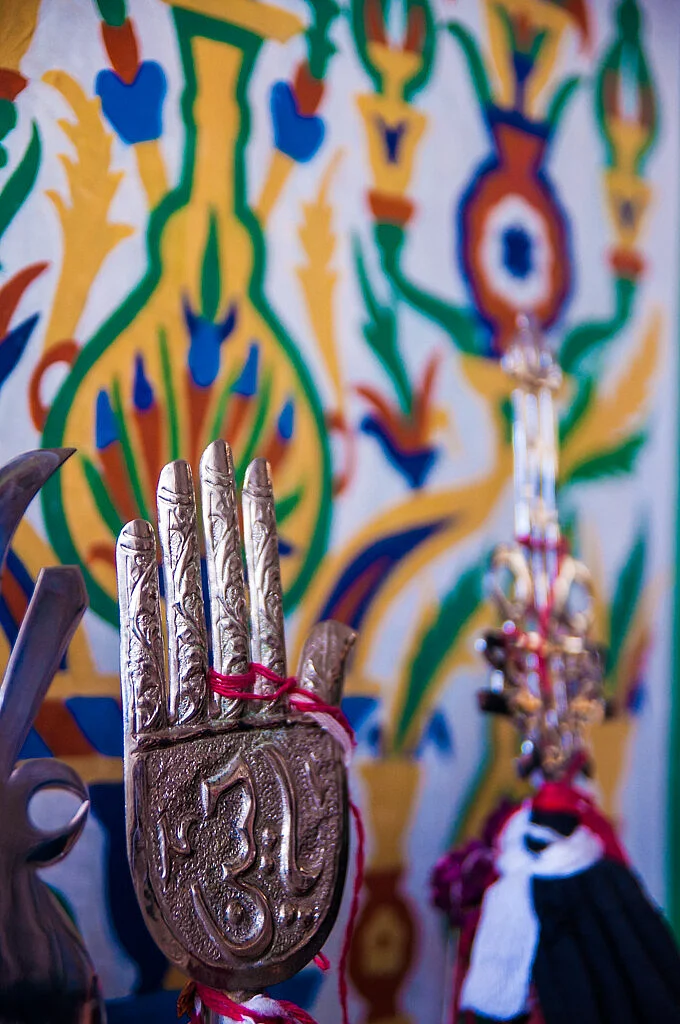 Persian enamel tiles with gorgeous patterns at Badshahi Ashurkhana